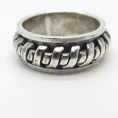 925 Sterling Silver Vintage Rotating Band Ring Size 7.75