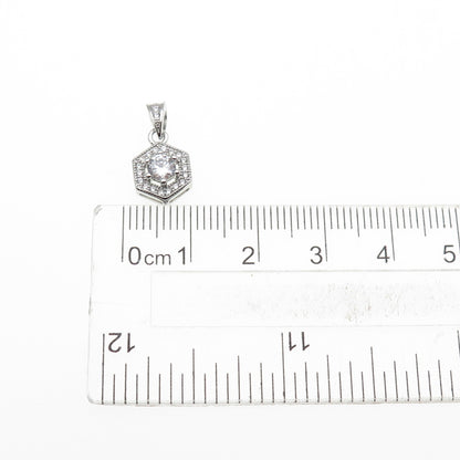 925 Sterling Silver Round-Cut C Z Mini Charm Pendant
