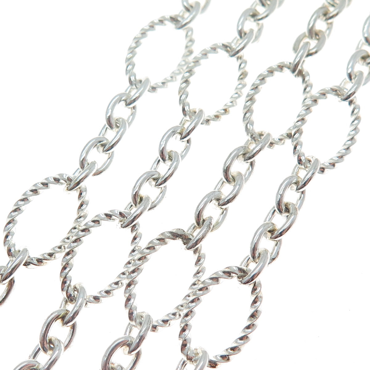 925 Sterling Silver Twisted Figaro Chain Necklace 18"