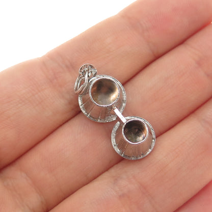 925 Sterling Silver Vintage Bongos Drums Minimalist 3D Charm Pendant