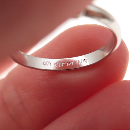 Danecraft 925 Sterling Silver Vintage Couple Heart Ring Size 5.25