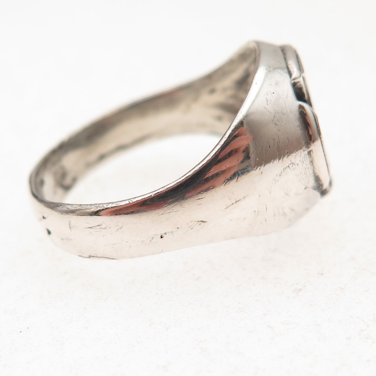 925 Sterling Silver Vintage Matese Cross Oxidized Signet Ring Size 13
