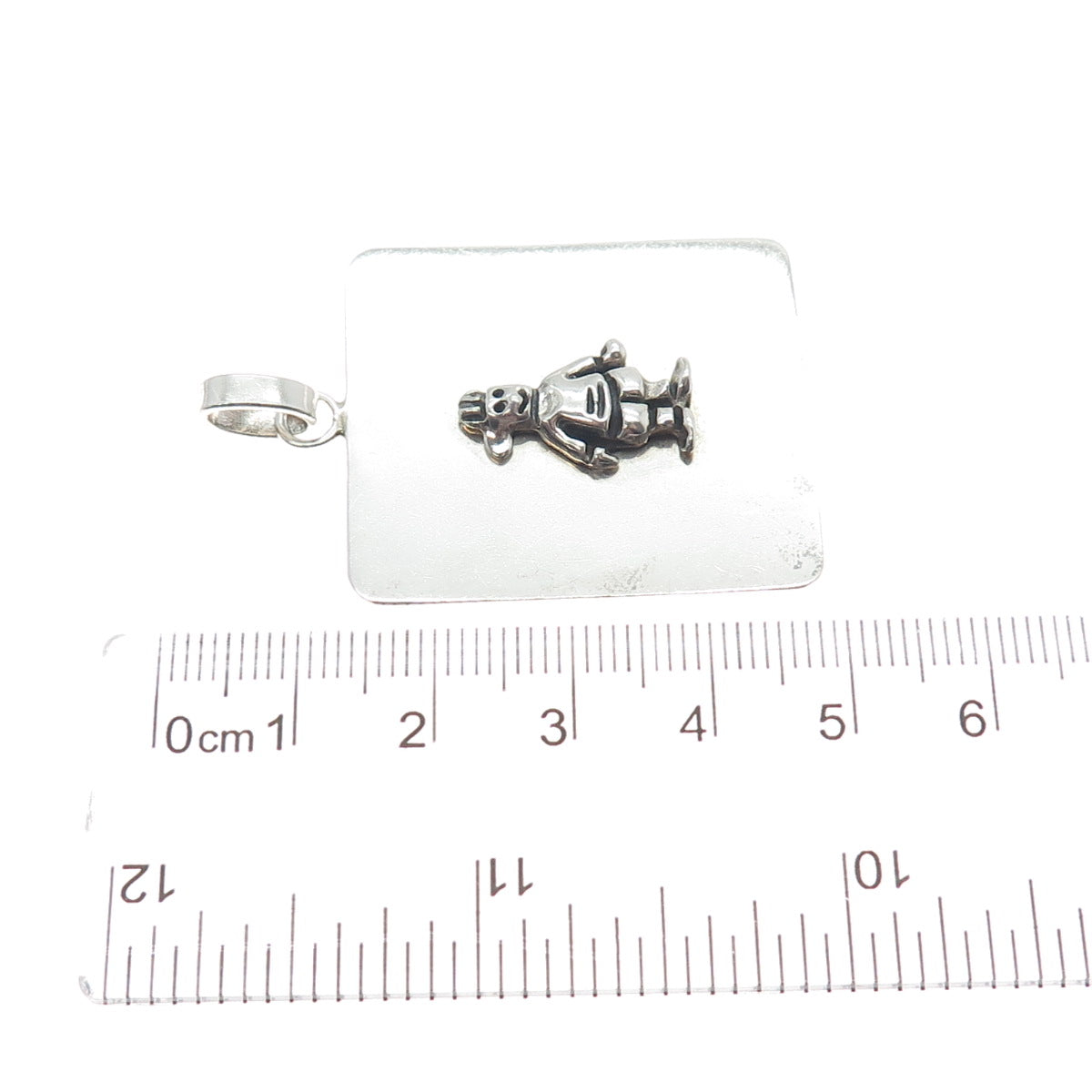 925 Sterling Silver Vintage Boy Cartoon Tag Pendant