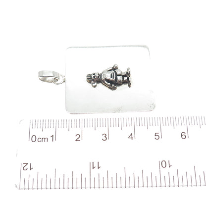 925 Sterling Silver Vintage Boy Cartoon Tag Pendant