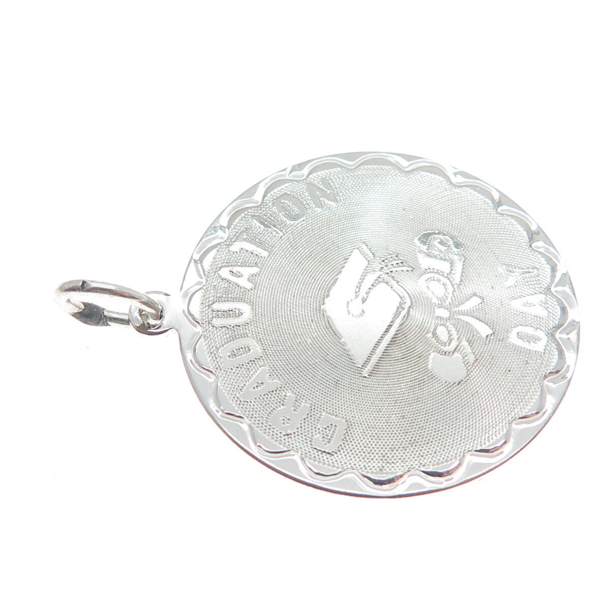 SPENCER CO. 925 Sterling Silver Vintage "Graduation Day" Cap & Diploma Pendant
