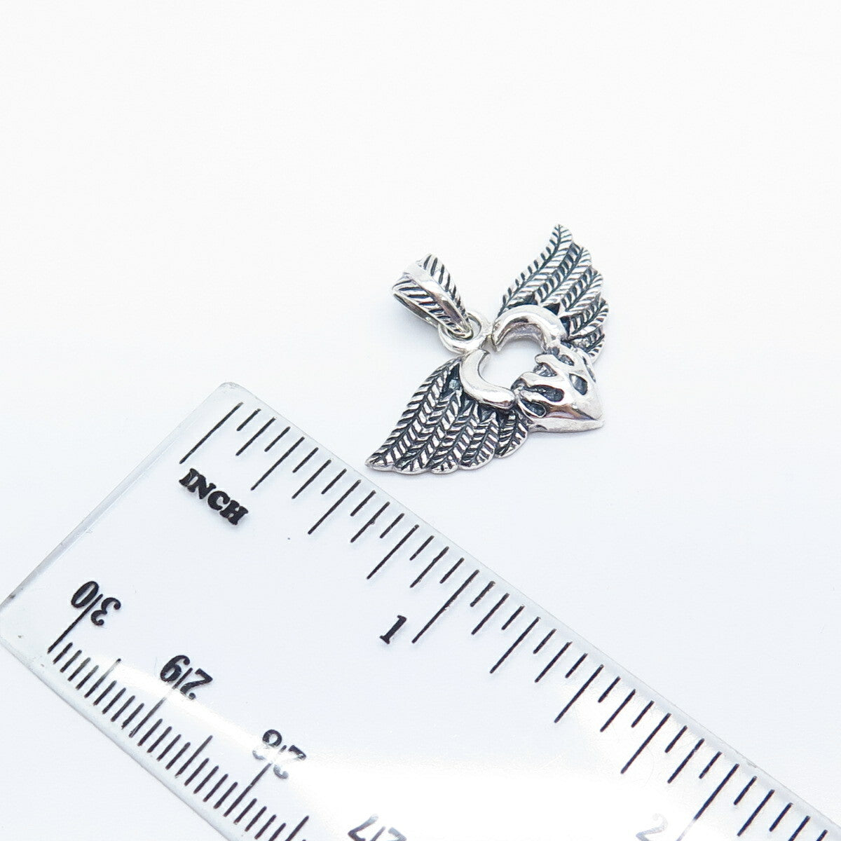 925 Sterling Silver Wings Heart Pendant