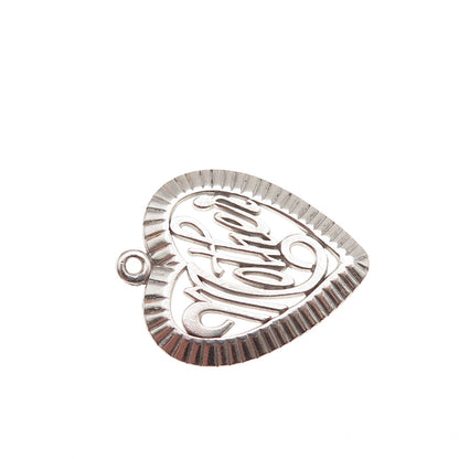 925 Sterling Silver Vintage Mother Heart Mini Charm Pendant