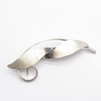 925 Sterling Silver Vintage Modernist Pin Brooch