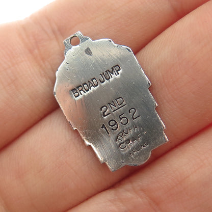 TROPHY CRAFT 925 Sterling Silver Vintage 1952 Troy Relays Oxidized Charm Pendant
