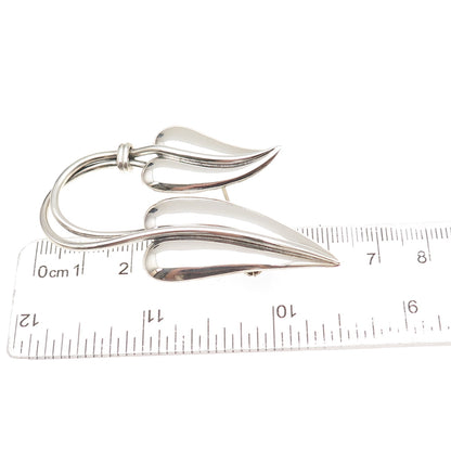 Maricela Ysidro Garcia 925 Sterling Silver Vintage Modernist Floral Pin Brooch