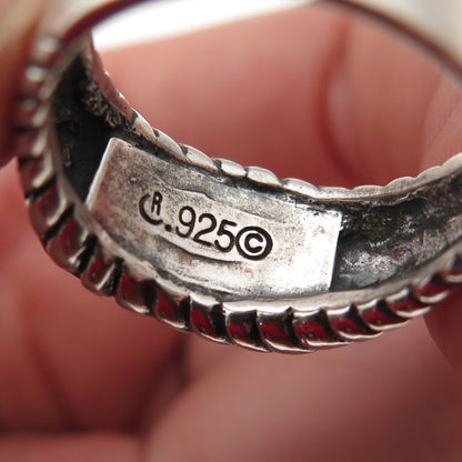 Carolyn Pollack 925 Sterling Silver Vintage Real Turquoise Ring Size 7.25