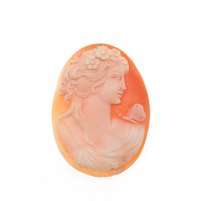 Antique Art Deco Real Mother-of-Pearl Carved Lady Cameo