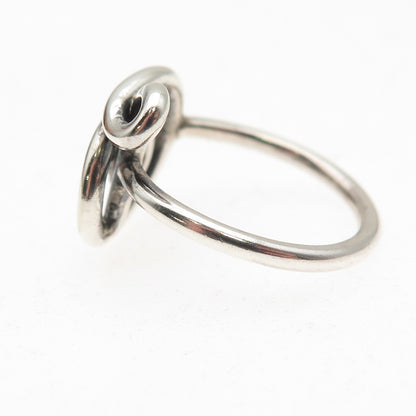 925 Sterling Silver Vintage C Z Modernist Swirl Oxidized Ring Size 6.75