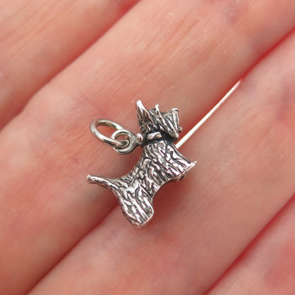 JEZLAINE Sterling Silver Vintage Scottish Terrier Dog Minimalist Charm Pendant