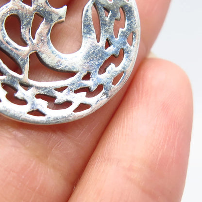925 Sterling Silver Vintage Om Mantra Ornate Pendant