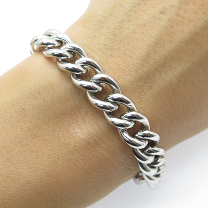 925 Sterling Silver Cuban Link Bracelet 7.25"