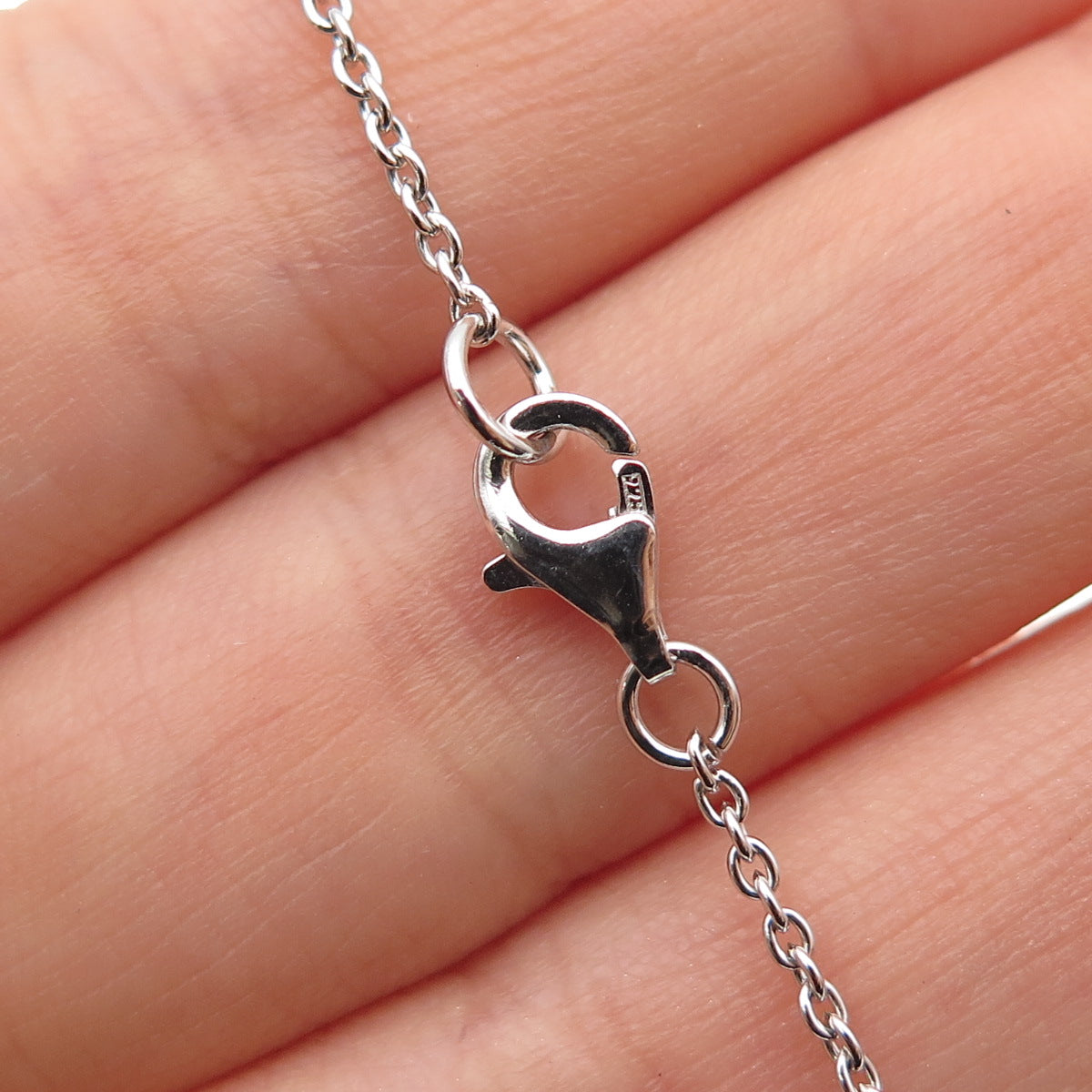 925 Sterling Silver Round-Cut Pink & White C Z Poodle Cable Chain Necklace 16"