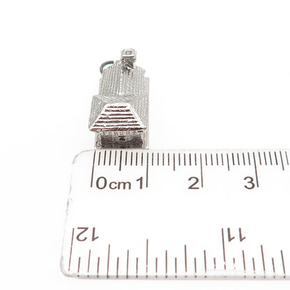 Spencer Co. 925 Sterling Silver Vintage House 3D Mini Charm Pendant