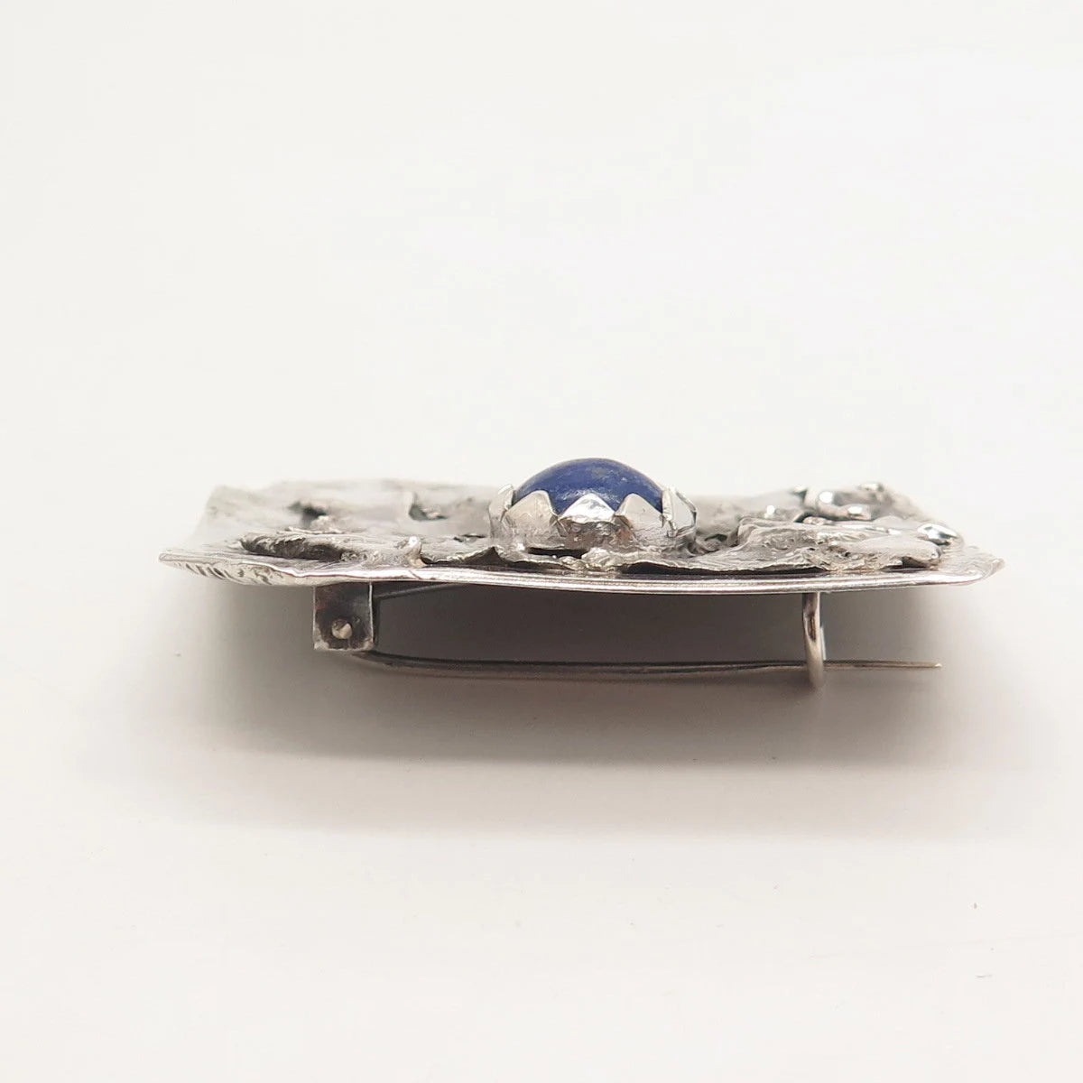 925 Sterling Silver Vintage PAOLA Real Lapis Lazuli Gemstone Pin Brooch