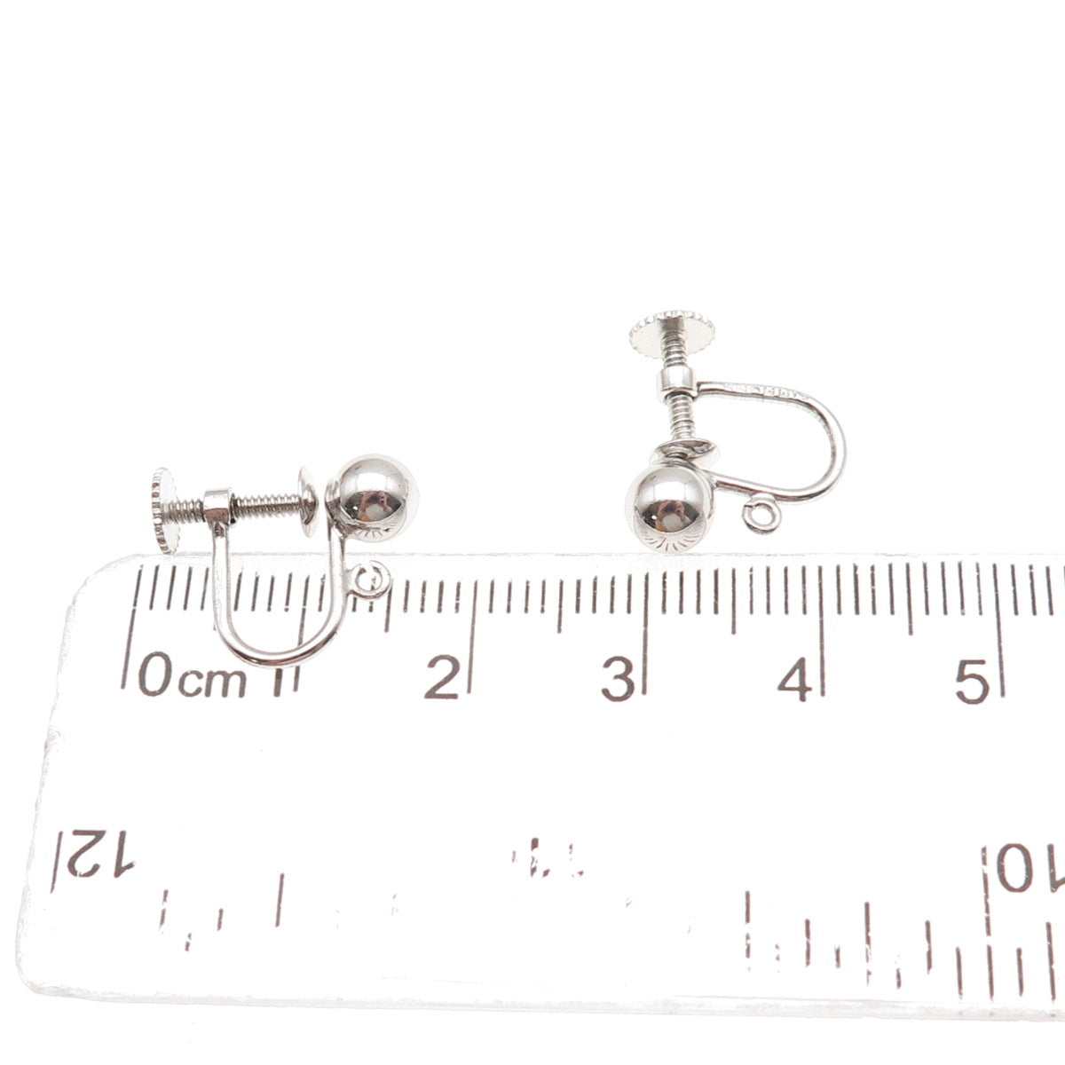 925 Sterling Silver Antique Art Deco Charm Holder Screw Back Earrings