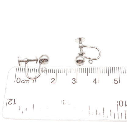 925 Sterling Silver Antique Art Deco Charm Holder Screw Back Earrings