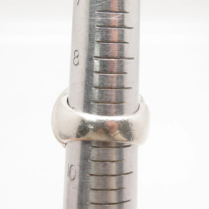 925 Sterling Silver Vintage Mexico Ribbed Domed Ring Size 9.5