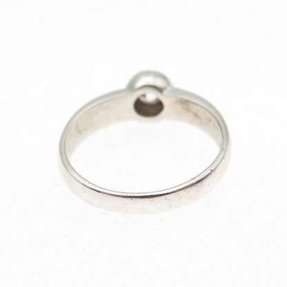 925 Sterling Silver Round-Cut C Z Oxidized Ring Size 5.75
