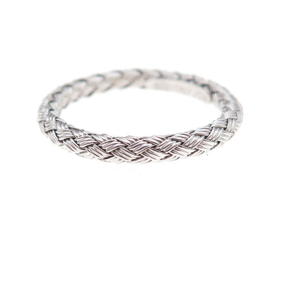 Jacmel Mauritius 925 Sterling Silver Italy Woven Band Ring Size 8.25