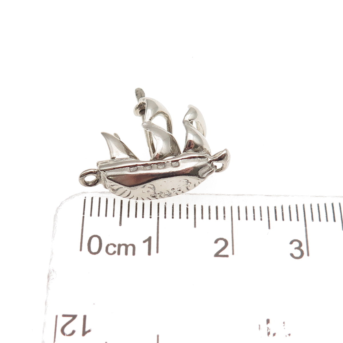 925 Sterling Silver Vintage Viking Ship Mini Charm Pendant