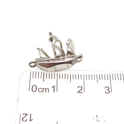925 Sterling Silver Vintage Viking Ship Mini Charm Pendant