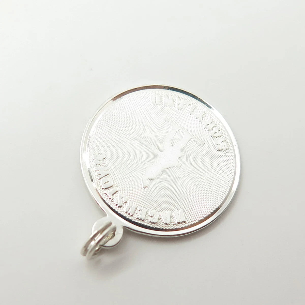 925 Sterling Silver Vintage AC Hagerstown MD Round Tag Pendant