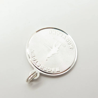 925 Sterling Silver Vintage AC Hagerstown MD Round Tag Pendant