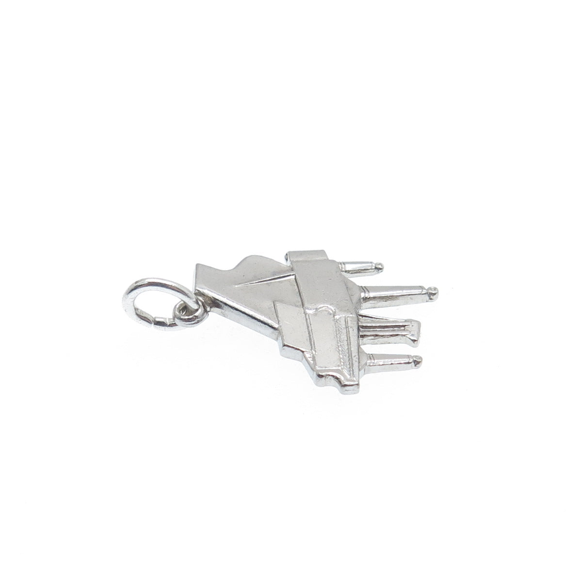 WELLS 925 Sterling Silver Vintage Grand Piano Minimalist Charm Pendant
