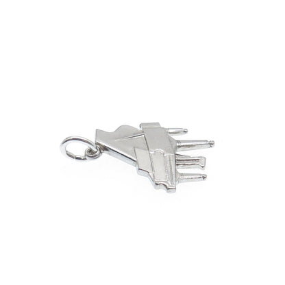 WELLS 925 Sterling Silver Vintage Grand Piano Minimalist Charm Pendant
