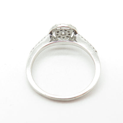 925 Sterling Silver Round-Cut Shaped C Z Ring Size 8.75