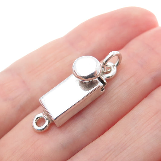 925 Sterling Silver Vintage Mexico Bracelet / Necklace Box Clasp Lock