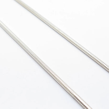 925 Sterling Silver Vintage Clio Blue Bar Pendant Snake Chain Necklace 22"