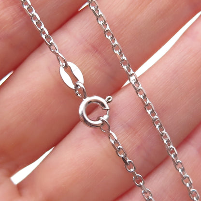 925 Sterling Silver Italy Cable Chain Necklace 16"