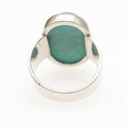 925 Sterling Silver Vintage Real Cabochon Aventurine Ring Size 4.75