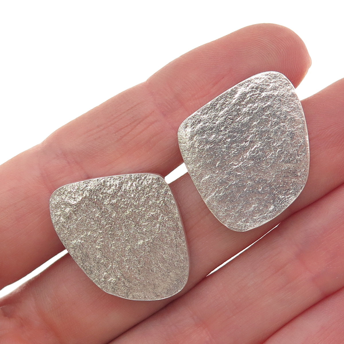 L. A. Reese 925 Sterling Silver Vintage Modernist Textured Earrings