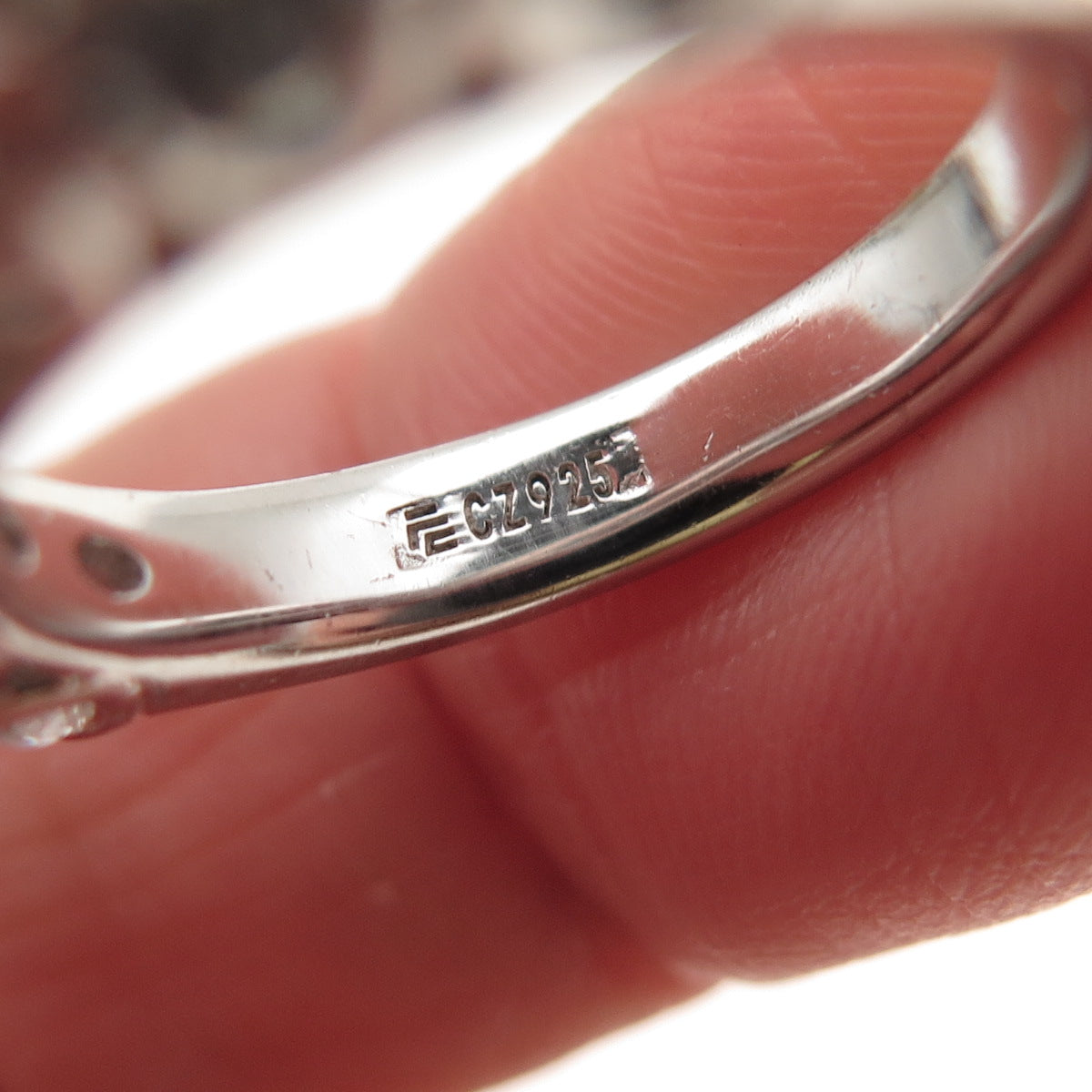 925 Sterling Silver Round-Cut C Z Half Eternity Band Ring Size 5