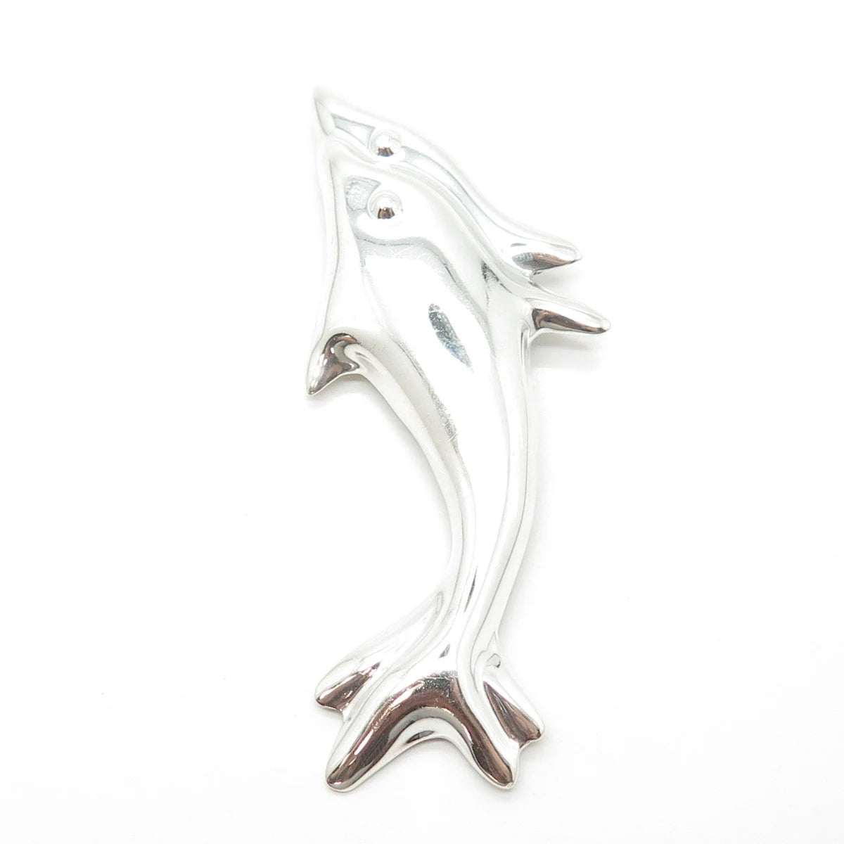 925 Sterling Silver Vintage Mexico Couple of Friendly Dolphin Pin Brooch