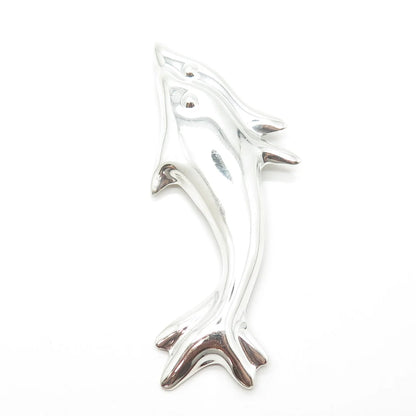 925 Sterling Silver Vintage Mexico Couple of Friendly Dolphin Pin Brooch