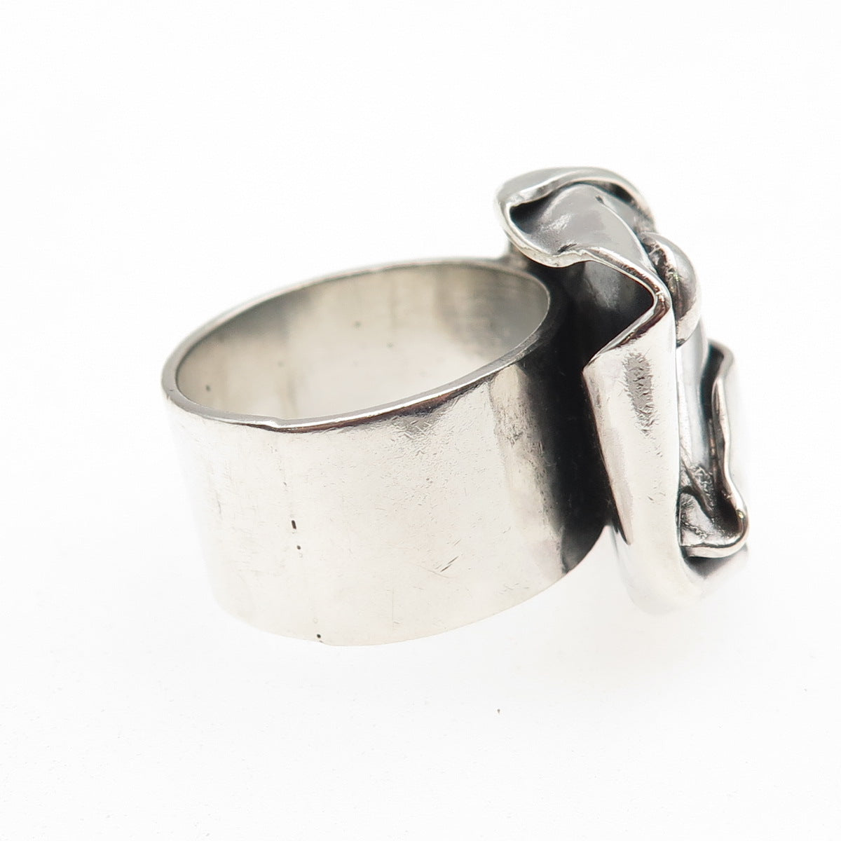 BOM Iceland 925 Sterling Silver Vintage Modernist Oxidized Ring Size 9