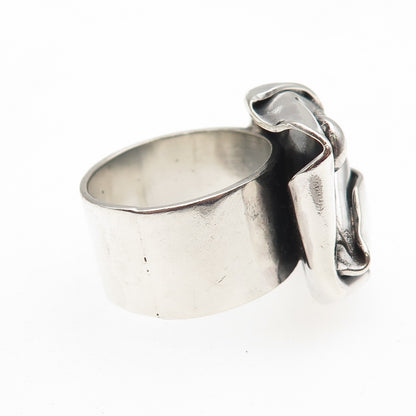 BOM Iceland 925 Sterling Silver Vintage Modernist Oxidized Ring Size 9