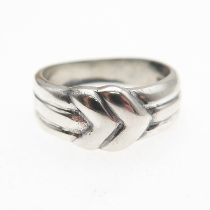 925 Sterling Silver Vintage Modernist Arrow Oxidized Ring Size 6