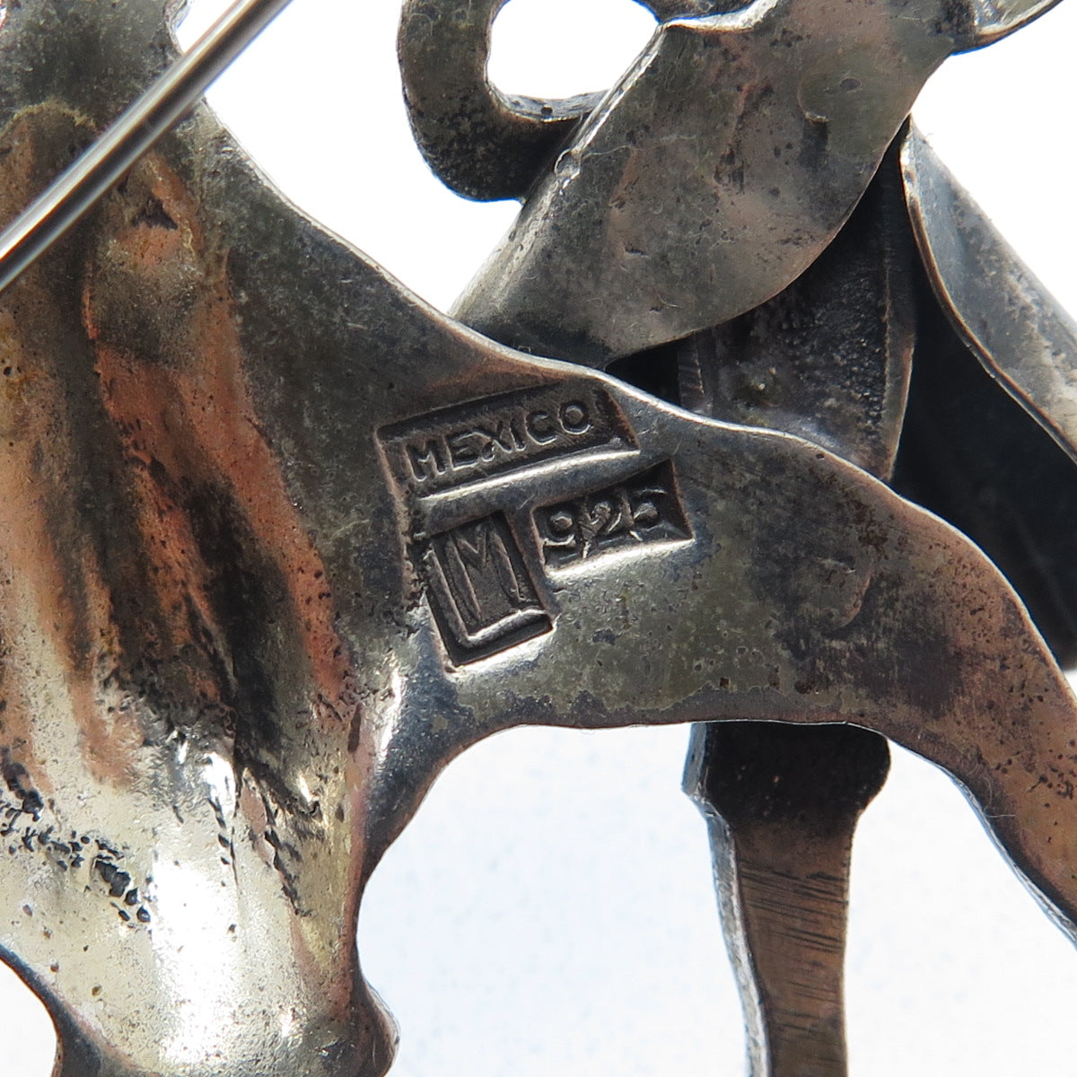 925 Sterling Silver Vintage Mexico Matador Bull Fighter Oxidized Pin Brooch