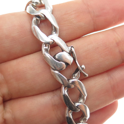 925 Sterling Silver Vintage Curb Link Bracelet 8.75"