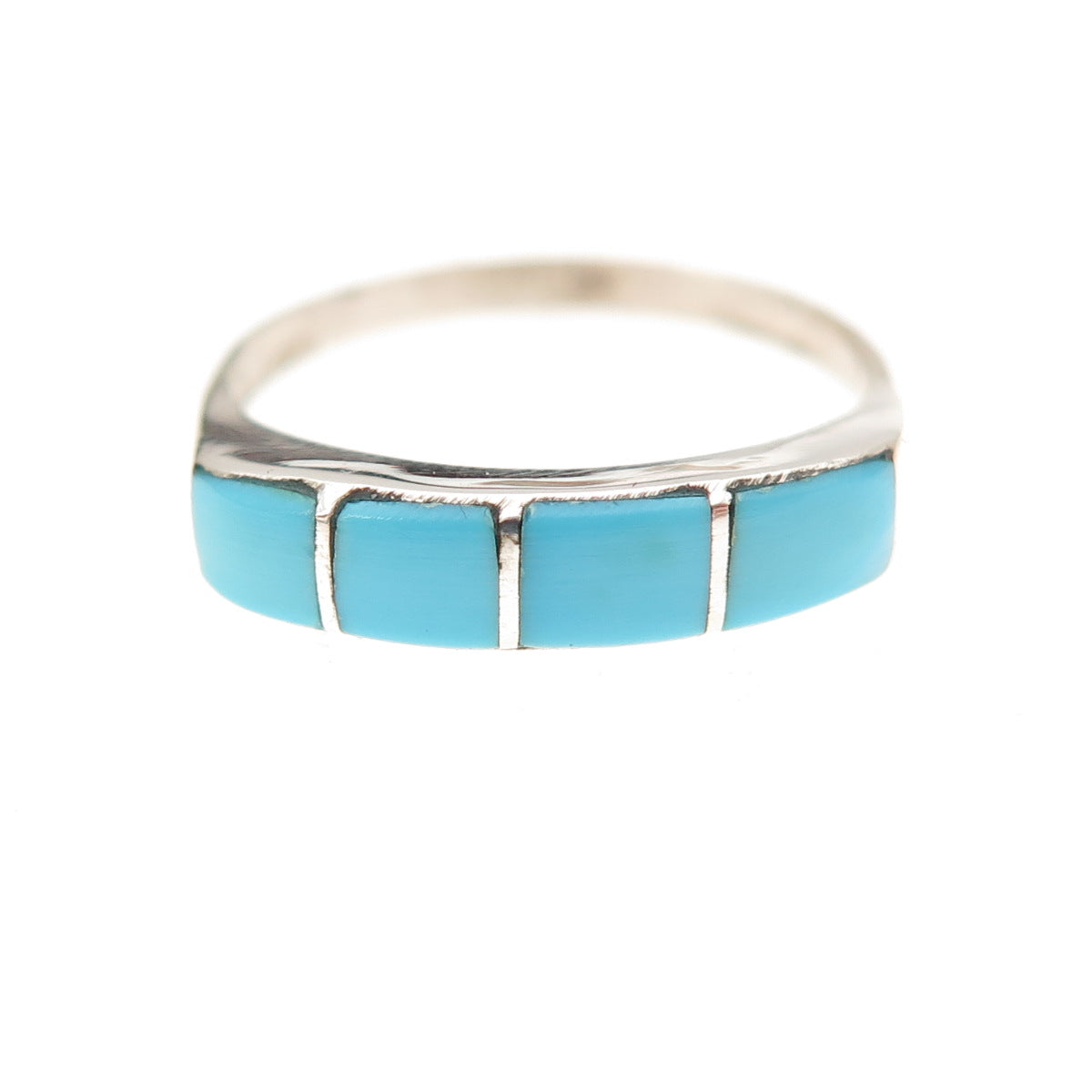 Old Pawn 925 Sterling Silver Vintage Southwestern Turquoise Tribal Ring Size 6