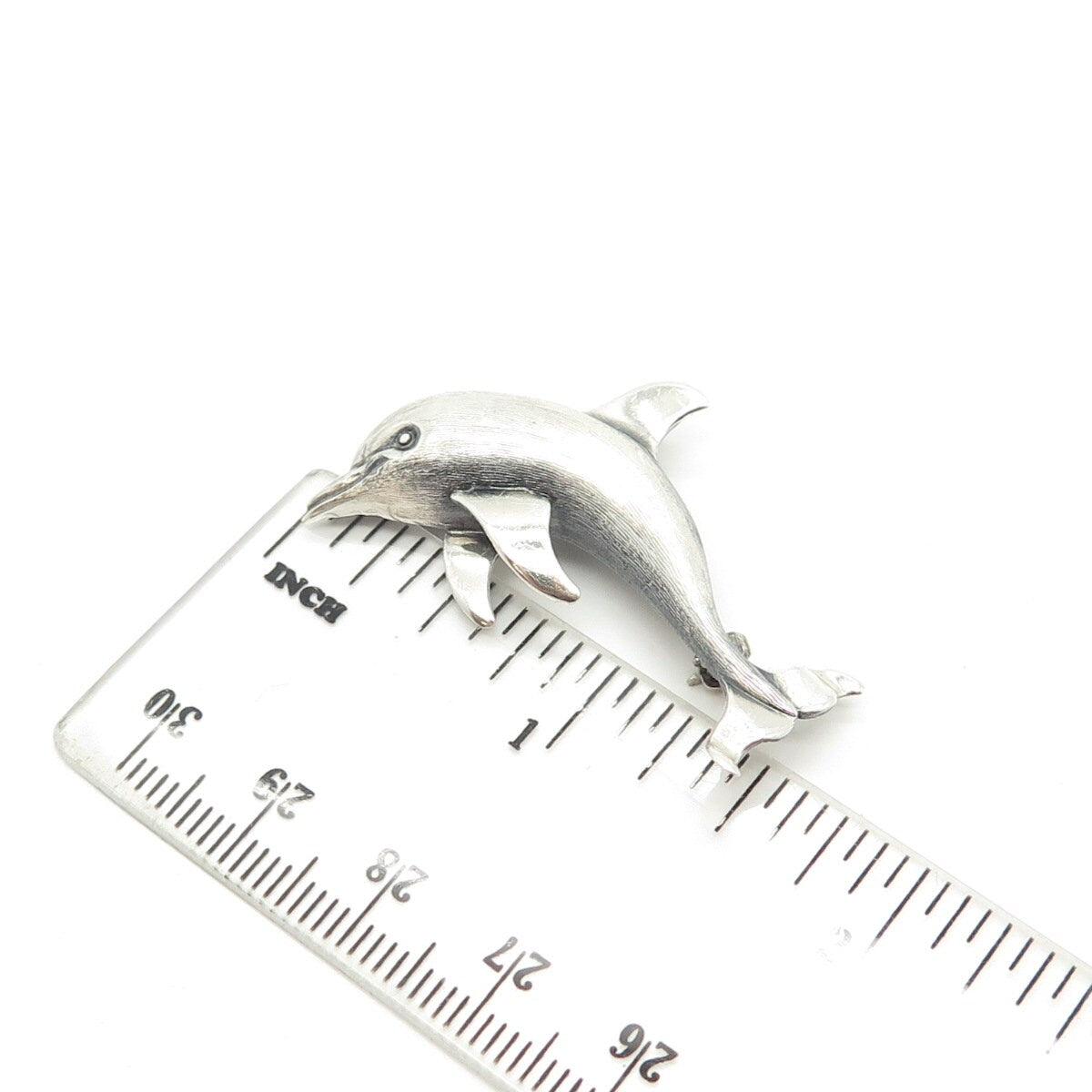 925 Sterling Silver Vintage Beau Friendly Dolphin Pin Brooch